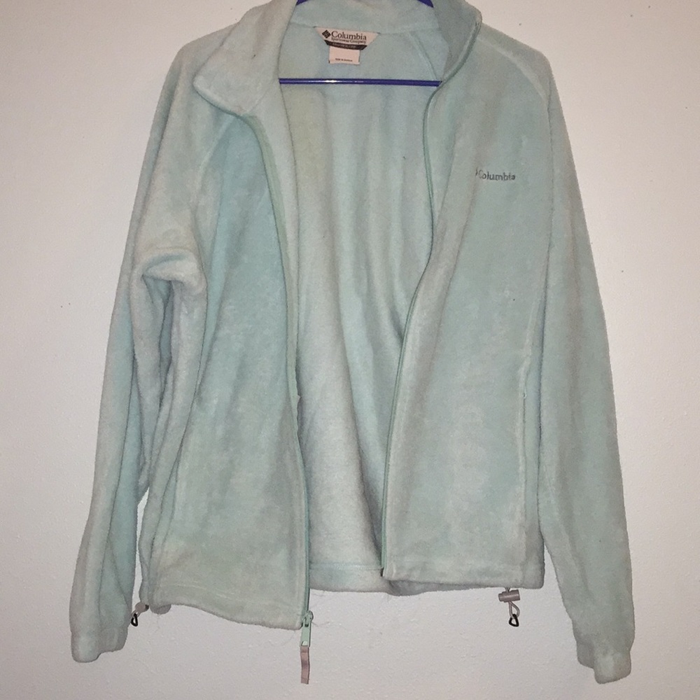 Light teal Columbia fleece zip up